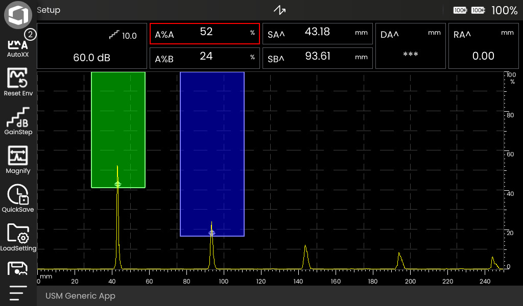 usm100 ascan setup usm100 ascan setup